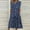Blue, variant on Womens Summer Print Causal V-Neck Button Short Sleeve Vacation Pockets Dress