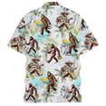 thumbnail image 4 of Mens Hawaiian Shirt Funny Button Spring Casual Short Sleeve Print Shirt Lightweight Turn Down Collar Top for Daily Outings Light Blue L, 4 of 4