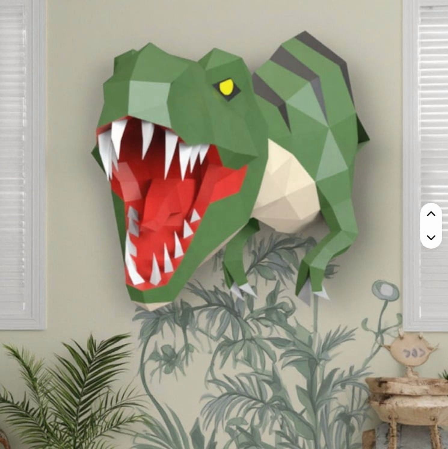 3D Dinosaur Origami DIY Craft - Halloween Party Wall Decor,Origami DIY Craft Kit for Living Room Festive Holiday Handmade Ornament