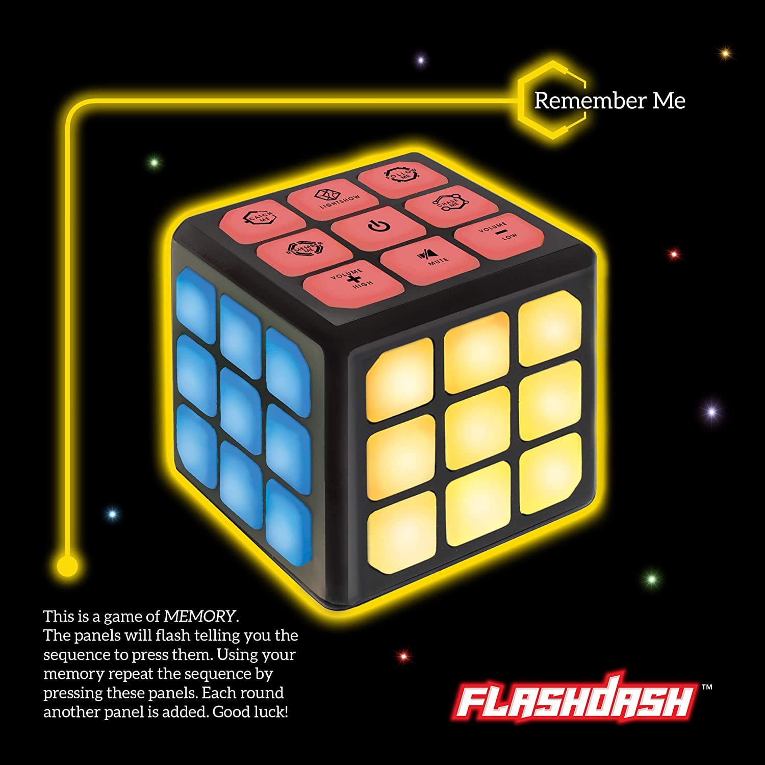 Flashing Cube Electronic Memory & Brain Game4-in-1 Handheld Game for KidsS 