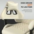 thumbnail image 2 of SOONTRANS Gaming Chair with Footrest, Computer Game Chair with Massage Lumbar Support & Headrest, High Back Vintage Office Game Chair for Adults and s, Beige, 2 of 9