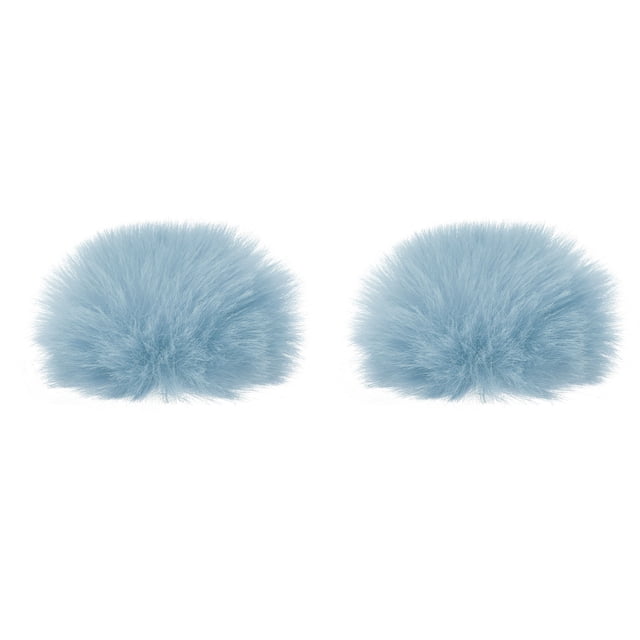 Funda de micrófono peluda Uxcell 7mm x 60mm cubierta de micrófono parabrisas para micrófono interior y exterior color azul claro 2 paquetes
