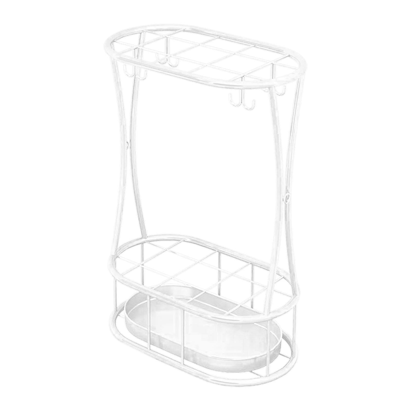 TISHITA Umbrella Rack Umbrella Holder Storage Box Sturdy Rain Water Drip Tray Iron Umbrella Organizer Umbrella Storage Rack for Hotel White