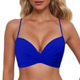 thumbnail image 1 of MKLEKYY Trajes De Baño Mujer 2 Piezas Women Back Stainless Steel Hooks Swimwear Tops Underwire Full Coverage Bikini Top Push Up Swim Crop Top Tie Back Bathing Suit Tops, 1 of 4