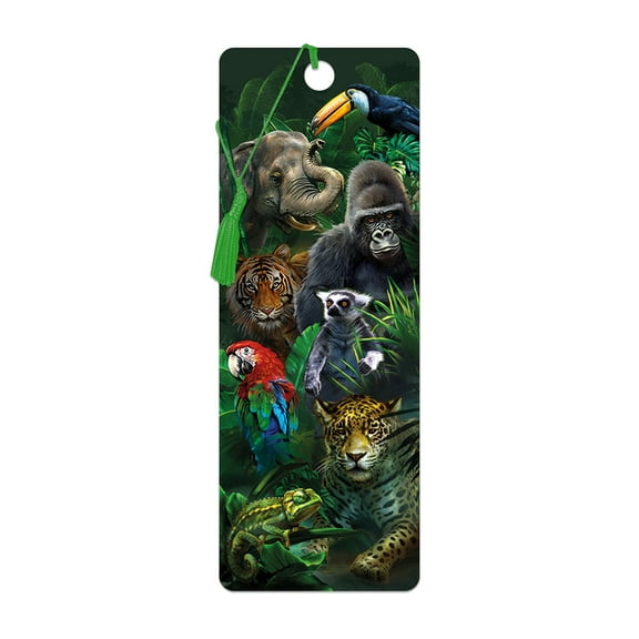 3D LiveLife Bookmark Jungle Pals by Deluxebase – 3D Lenticular Art by Tami Alba