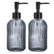 thumbnail image 1 of Jabón Dispensadores Juegos - 13.5Oz Vidrio Plato Mano Jabón Dispensadores con Bomba para Cocina Baño, 2uds Gris Unique Bargains dispensadores de jabón de encimera, 1 of 5