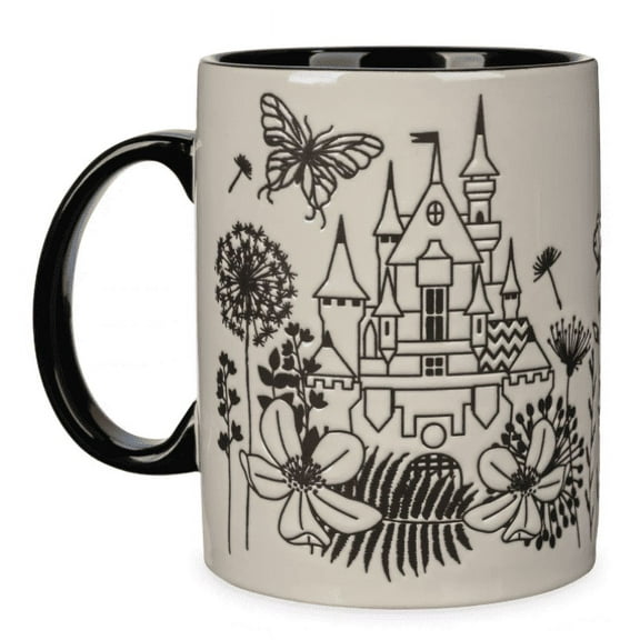 Disney Parks Fantasyland Castle Floral Coffee Mug New With Tag
