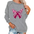 thumbnail image 2 of Ounisa Breast Cancer Awareness Sweatshirt for Women Breast Cancer Crew Neck Long Sleeve Shirt Pink Ribbon Graphic Sweatshirt, 2 of 6