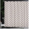 thumbnail image 4 of Ambesonne Birds Shower Curtain, Animal Drawn by Hand, 69"Wx84"L, Dark Taupe Pale Salmon, 4 of 5