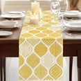 thumbnail image 3 of Table Runners 36 Inches Long Dress Scarves, Yellow Geometric Farmhouse Kitchen Table Runner, Short Coffee Tablerunners, Morocco Modern Abstract Plaid Art 13x36 Inch, 3 of 9