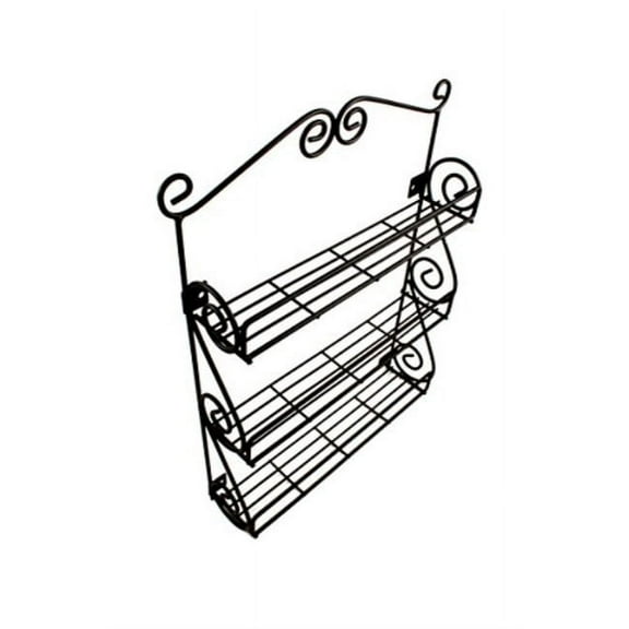 Spectrum Diversified Scroll Spice Wall Mount Cabinet Spice Organizer Rack, Black