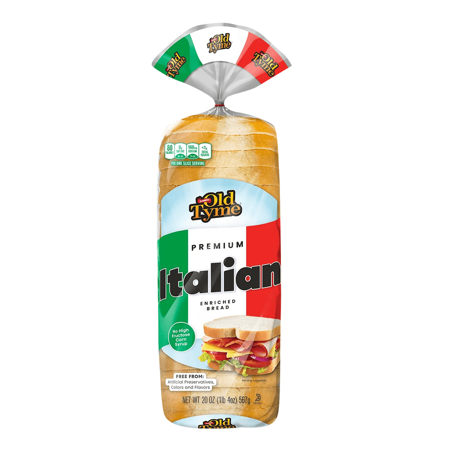 Schmidt Old Tyme Premium Italian Enriched Bread Loaf 20 oz, 18 Count