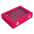thumbnail image 6 of LANTWOO 24 Grids Velvet Glass Ring Earrings Jewelry Box Earrings Organizer Storage Holder Display Case (Pink), 6 of 7