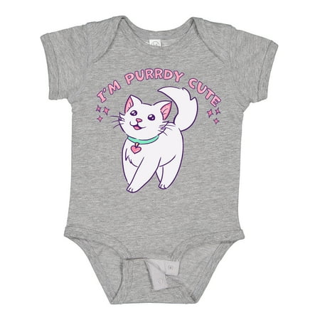 

Inktastic I m Purrdy Cute White Kitty Cat Gift Baby Boy or Baby Girl Bodysuit