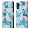 thumbnail image 2 of SaniMore for Samsung Galaxy A14 5G 2023 Case, PU Leather Luxury Marble Flip Cover with Detachable Wrist Strap Card Slot Kickstand Shockproof Magnetic Buckle Protective Shell for A14 5G, Blue, 2 of 8