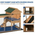 thumbnail image 6 of Dextrus Wooden Rabbit Hutch Bunny Cage Guinea Pig House with Waterproof Roof, PVC Mat, Pull-Out Tray - Teak, 6 of 8
