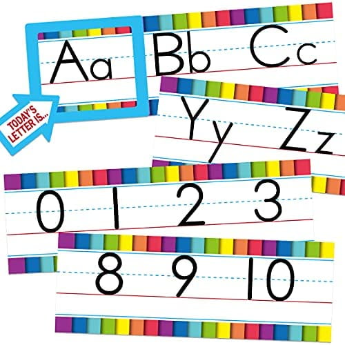 Colorful Alphabet and Numbers Line Bulletin Board Set for Classroom ...