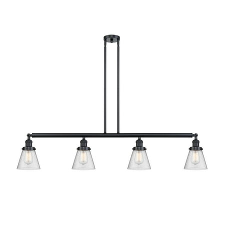 

Innovations 214-BK-S-G64 Small Cone 4 Light Island Light part of the Franklin Restoration Collection Matte Black