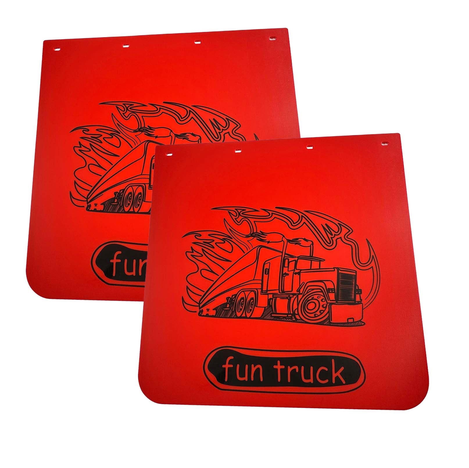 BST BSSP 2PCS 24"x24" Red Straight Heavy Duty Polymer Mud Flaps, Universal Splash Mud Guard Mudflap for Semi Trucks Tractor Trailer