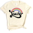 thumbnail image 3 of Teacher Rainbow Fun Teacher Shirt for Adult Women For 1st and Last Day of School Black on Natural Shirt Adult Large, 3 of 4