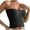 Black, variant on Womens Cropped Tube Tops Solid Slim Fitted Ribbed Knit Camisoles Trendy Strapless Seamless Fitted Bustier Tops Y2K Bandeau Tank Tops
