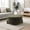 Green, variant on 33" Round Storage Ottoman with Teddy Fabric and Walnut Wooden Legs - Olive Green