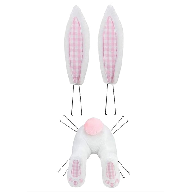 PREWOOD Bunny Butt Wreath Easter Wreaths Easter Rabbit Wreath Decor for Front Door Easter Thief Bunny Butt with Ears Cartoon Bunny Shape Cute Spring Easter Front Door Home House Room Decor C