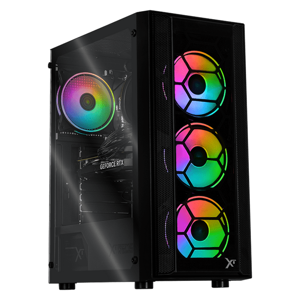 PC Gamer Xtreme PC Gaming NVIDIA GeForce RTX 5060 AMD Ryzen 5 5500 32GB SSD 1TB WIFI W10 Black gaming 1080p, estudios y multitarea