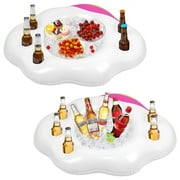 Pool Cooling Food Tray Floating Summer Cooler Ice Bar Inflatable for Serving Pvc