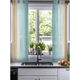 thumbnail image 2 of Teal Yellow Ombre Sheer Curtains 54 Inch Length 2 Panels Set for Living Room/Bedroom, Farmhouse Modern Gradient Art Kitchen Curtains Grommet Semi-Sheer Curtains Drapes Window Treatments 42"x54"x2, 2 of 7
