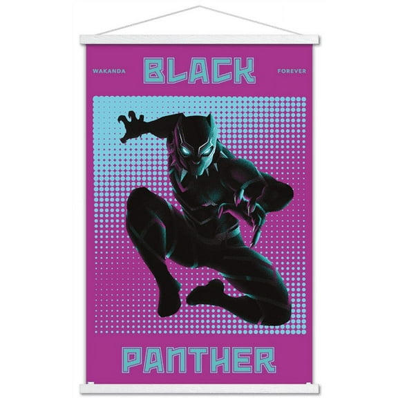 Marvel Shape of a Hero - Black Panther Wall Poster with Wooden Magnetic Frame, 22.375" x 34"