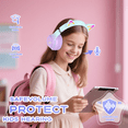thumbnail image 4 of Kids Bluetooth Headphones, Cat Ear RGB Wireless Over-Ear Headset for Girls Boys, 4 of 8