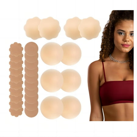 5 Pairs Nip Cover for Women Reusable  Adhesive Silicone Pasties  Sticky Bra Pasties Petals