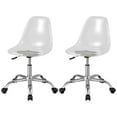 thumbnail image 1 of Costway Ensemble de 2 Chaises de Bureau Sans Accoudoirs en Acrylique Pivotantes Chaise Fantôme Ajustable, 1 of 10