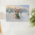 thumbnail image 2 of Hello Winter Vintage Australian Shepherd Enjoys Snowy Day with Snowman Horizontal Matte Canvas Poster Aussie Dog Lover Gifts Wall Art Home Decor - 12019, 2 of 5