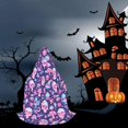 thumbnail image 6 of Honeii mushroom rainbow color Skull Print Poncho Cape, Cloak Coat, Snuggly Hooded Wearable Blanket, Hooded Cape For Teenagers,Halloween Costumes-Medium, 6 of 7