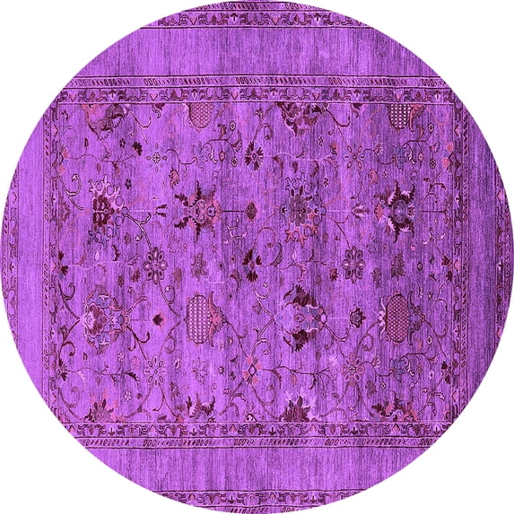 Ahgly Company Indoor Round Oriental Purple Industrial Area Rugs, 8' Round