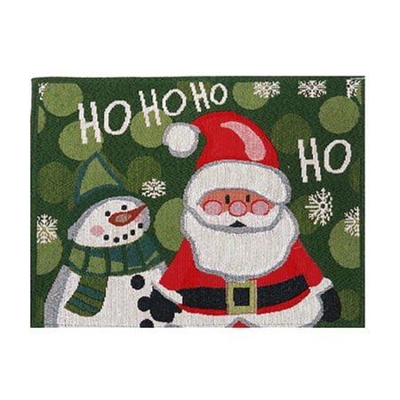 

Veki Christmas Knitted Cloth Old Man Snowman Decoration Placemat Cartoon Doll Insulation Pad round Place Mats Rustic