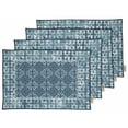 thumbnail image 1 of Vargottam Placemats- Placemat For Dining Table, Set Of 4- Printed & Reversible CottonNapkin-IndoorPlacematsFor Home & Kitchen Dining Table- Asian Batik Block (Teal Blue), 1 of 5