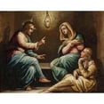 thumbnail image 2 of Giorgio Vasari and Workshop 24x20 Black Ornate Framed Double Matted Museum Art Print Titled: Christ in the House of Martha and Mary, 2 of 5