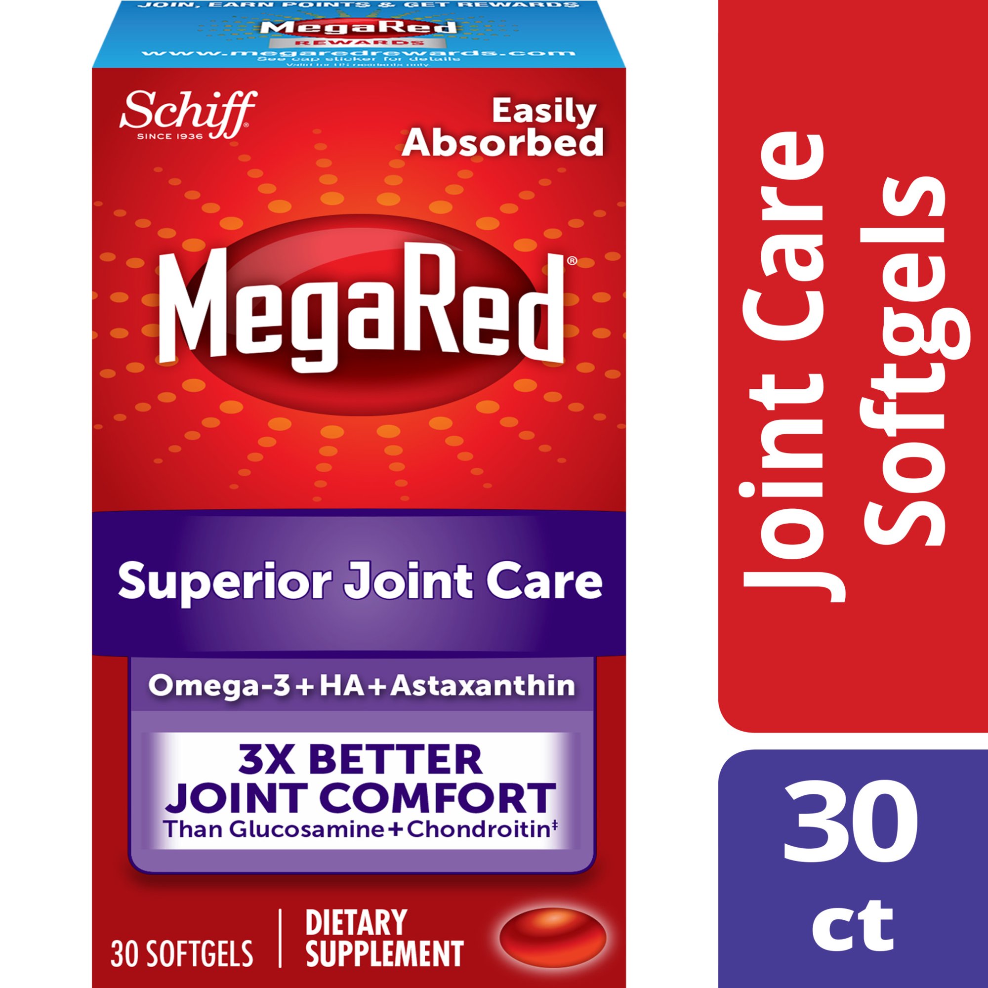 MegaRed Joint Care Omega-3 Krill Oil, 30 Softgels