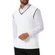 thumbnail image 4 of SUÉTER SIN MANGAS DE PUNTO DE CABLE DE COLOR SÓLIDO V-NECK PARA HOMBRES INSPIRAR CHIC L Blanco, 4 of 5