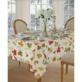 thumbnail image 2 of Thanksgiving Tablecloth Fall Maple Leaves Polyester Table Cover Watercolor Fall Pumpkins Berry Table Cloth Farm Harvest Autumn Falling Leaves Table Cover for Autumn Harvest(Rectangle, 60"×84"), 2 of 5