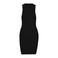 thumbnail image 5 of IROINNID Women's Sleeveless Sheath Dress Turtleneck Asymmetrical Halter Tank Dress Short Basic Club Dress Solid Color Dress, 5 of 6