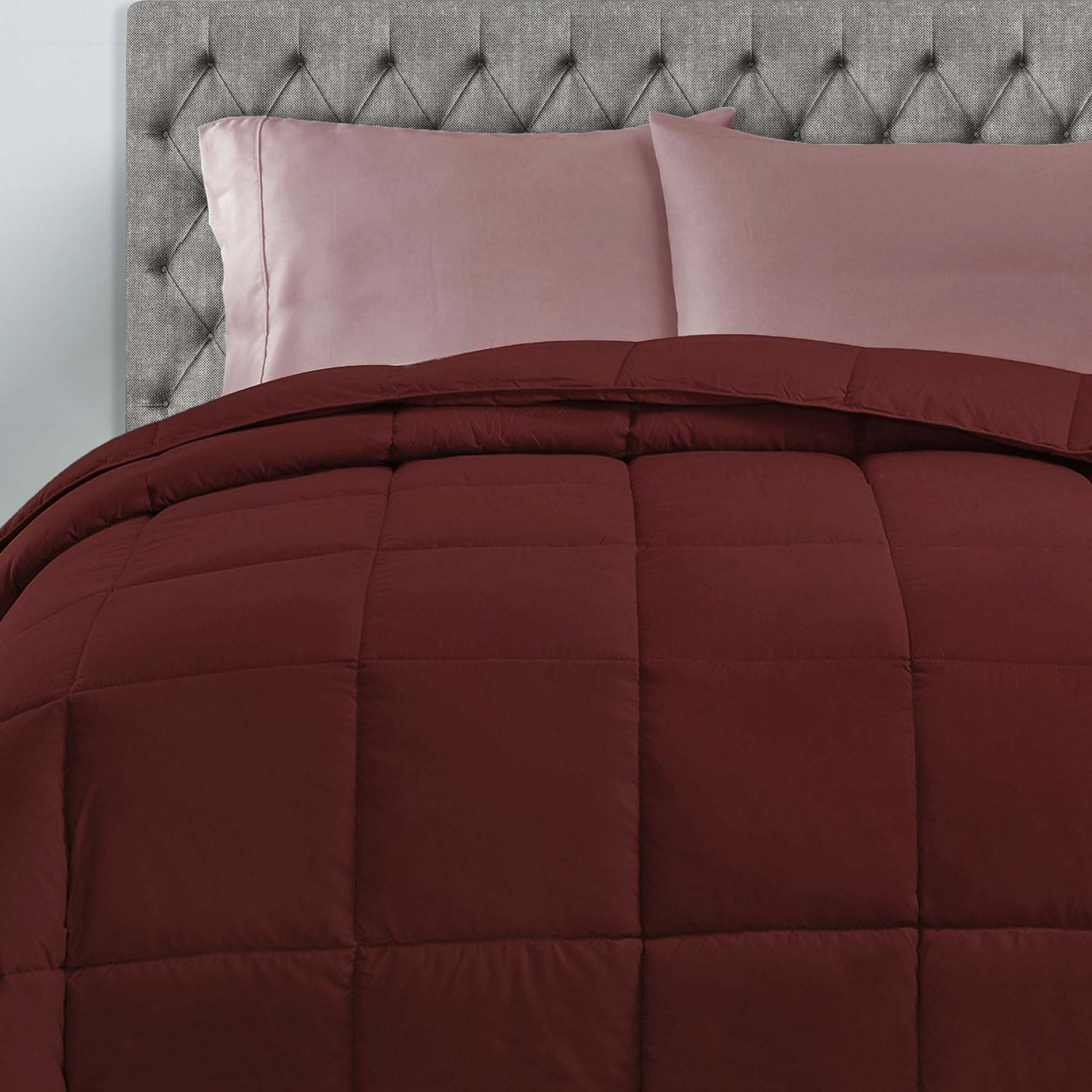 Superior Classic Reversible Comforter, Twin XL, Burgundy