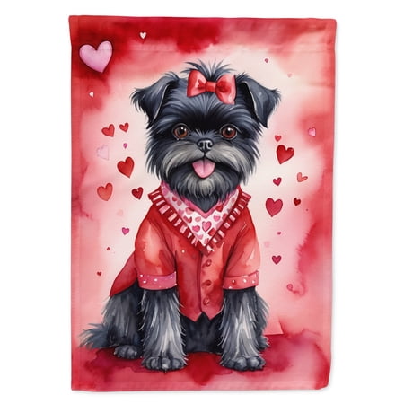 Affenpinscher My Valentine House Flag 28 in x 40 in