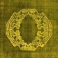 thumbnail image 1 of Ahgly Company Machine Washable Indoor Square Oriental Yellow Industrial Area Rugs, 7' Square, 1 of 4