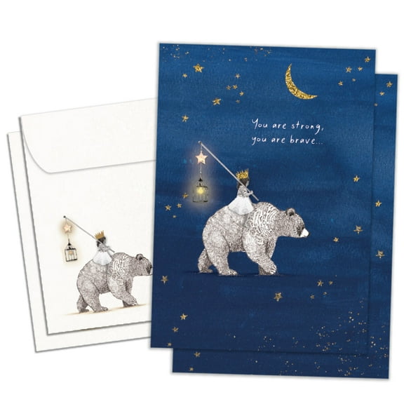 Tree-Free Greetings Support & Encouragement Greeting Card 2 Pack, 5 x 7, Brave Strong Bear (GT69893)