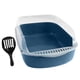 thumbnail image 3 of Caja de arena para gatos, arenero de viaje, portátil, grande, suministros para mascotas, abierto Azul, 3 of 9