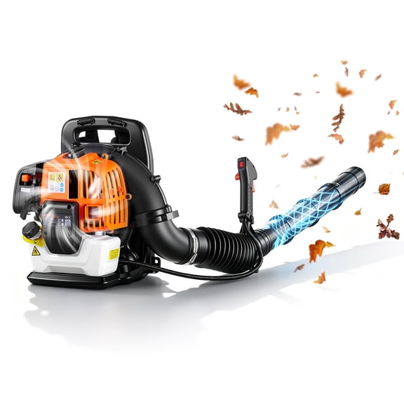 VEVOR Backpack Leaf Blower, 43CC 2-Stroke Engine Gas Powered Leaf Blower with 1.38L Fuel Tank, 447 CFM Air Volume, 150 MPH Air Speed, Ideal for Lawn Care, Leaves Cleaning, Yard Debris & Snow Removal